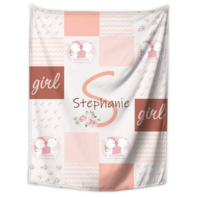 Custom Baby Blanket with Name for Girls, Personalized Baby Blankets for Newborns, Infants, Toddlers