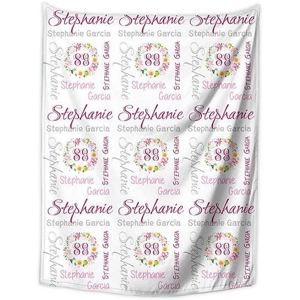 Custom Baby Girls Blanket with Name, Personalized Baby Blankets for Newborns, Infants, Toddlers