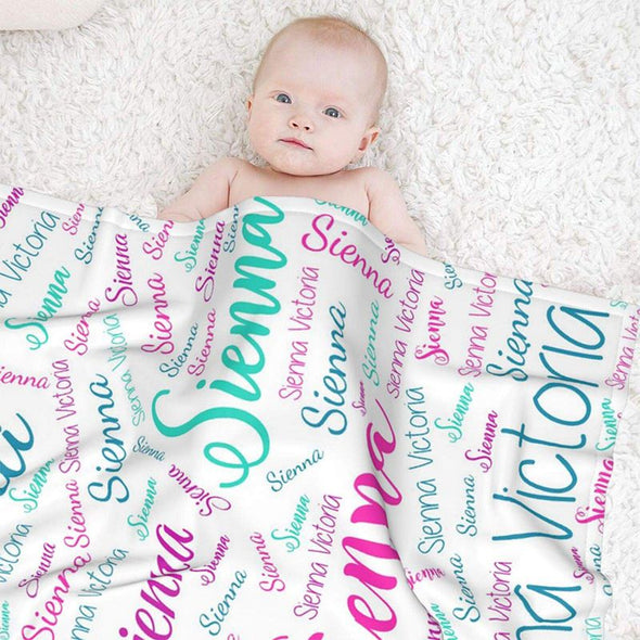 Personalized Custom Baby Girls Blanket with Name, Customized Baby Blankets for Newborns, Infants, Toddlers