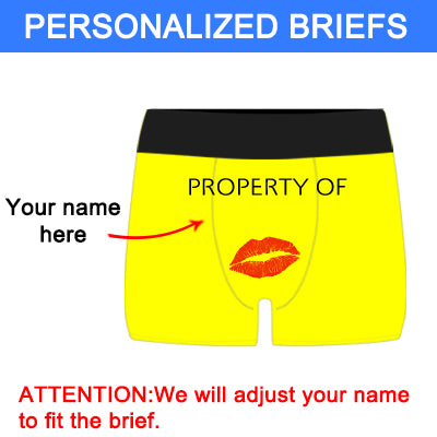 Personalized  Property of Name Yellow Boxer Briefs - amlion