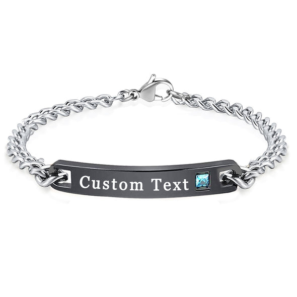 Custom Bracelets Engraved Bracelets for Men Braided Rope - amlion