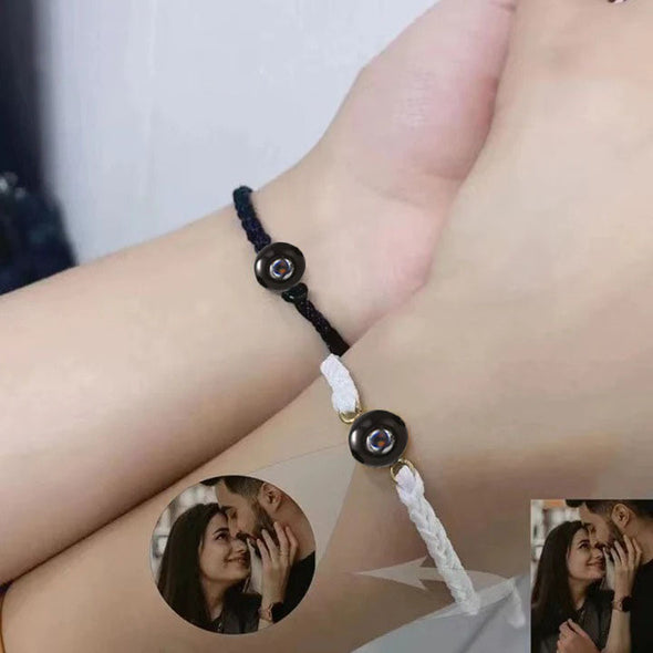 Personalized Projection Bracelets with Photos, Custom Couple Bracelets with Picture inside for Women/Men