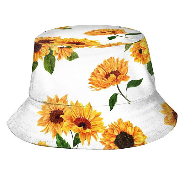 Sunflower Pattern Bucket Hats for Women Men, Summer Travel Beach Sun Hat Fisherman Cap