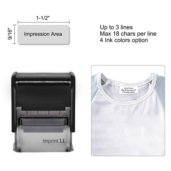 Personalized Clothing Stamp-Custom Name Stamps Self Inking Rubber Stamp,9/16" x 1-1/2",4 Colors Option - amlion