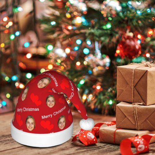 Personalized LED Christmas Hat, Custom Christmas Face Hats with Name for Adults Kids