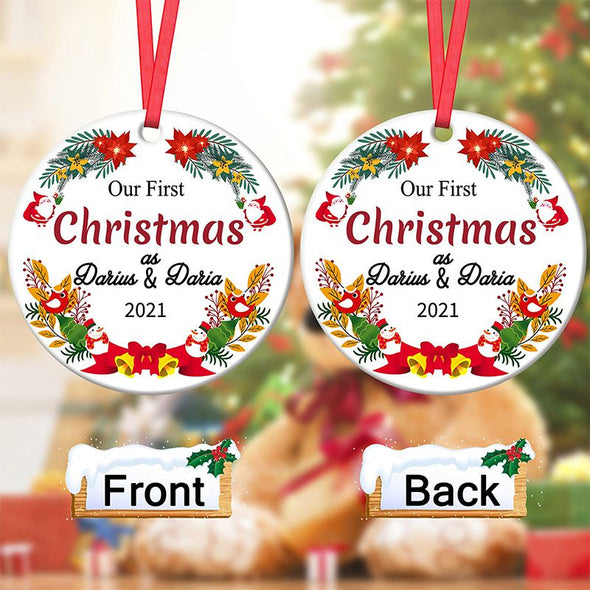 Personalized Christmas Ornaments, Custom First Christmas Ornaments, Customized Hanging Tree Ornaments Gifts