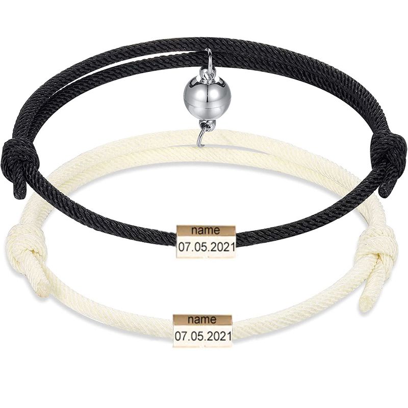 Magnetic Couple Bracelets, Custom Couple Bracelet for Him Her