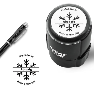 Custom Rubber Stamps Self Inking Stamps Personalized-Christmas Address Stamps 1-5/8" Diameter - amlion