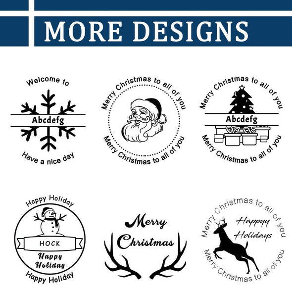Custom Rubber Stamps Self Inking Stamps Personalized-Christmas Address Stamps 1-5/8" Diameter - amlion
