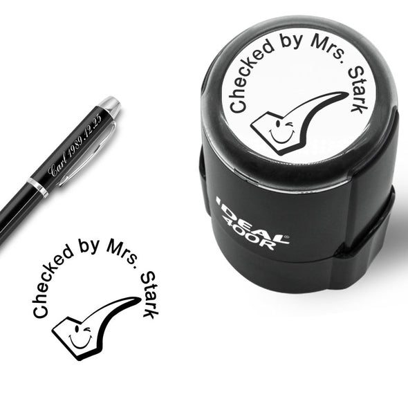 Custom Rubber Stamps Self Inking Stamps Personalized-Teacher Library Book Stamps 1-5/8"Diameter - amlion