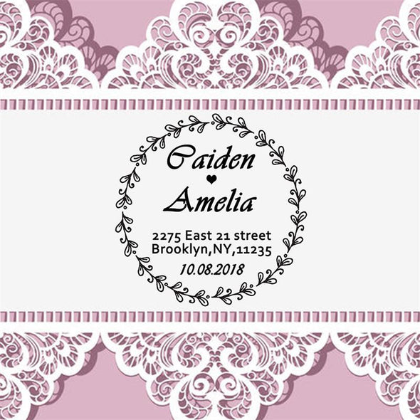 Custom Rubber Self Inking Stamp-Personalized Wedding Stamp,Use in Wedding Invitations, Save The Dates, RSVP Cards - amlion