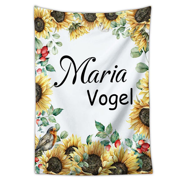 Custom Personalized Baby Blanket with Name for Girls, Customized Floral Baby Name Blankets for Infants Newborns Babies