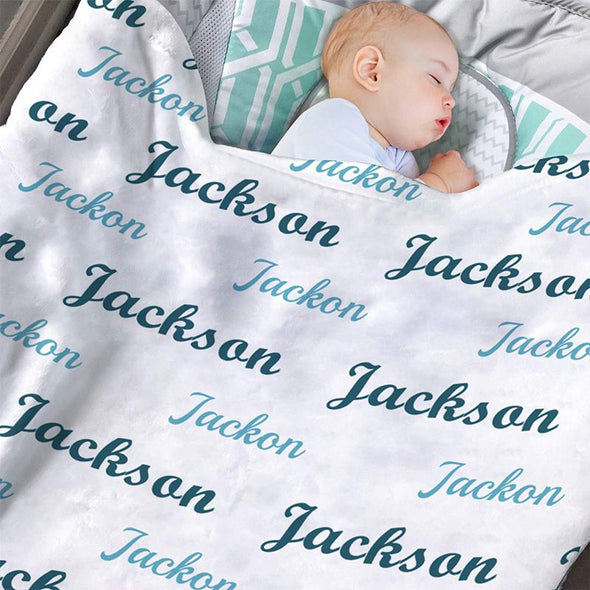 Custom Baby Blanket for Boys with Name, Personalized Baby Boy Blankets for Newboens, Infants, Toddlers