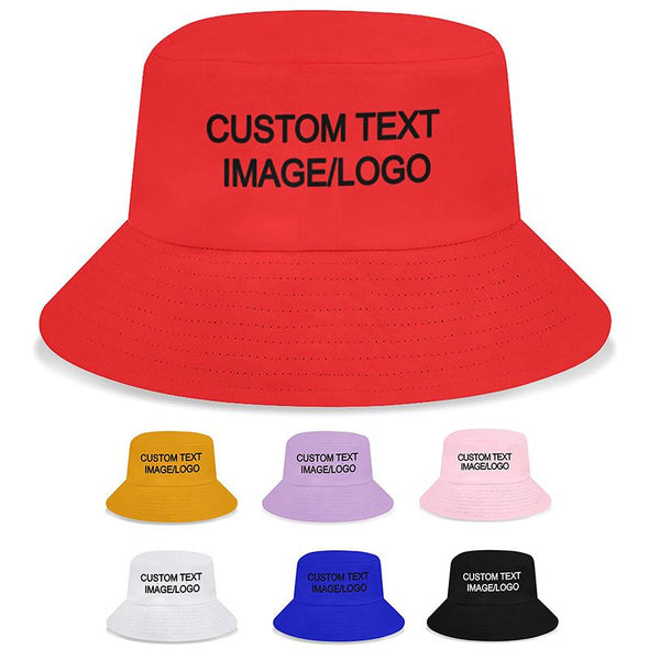 Design Bucket Hat, Custom Bucket Hat for Women Men, Custom Fisherman Cap-Red