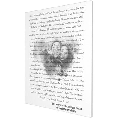 Personalized Music Lyrics Canvas Prints with Your Photos, Custom Canvas Picture Frames for Couple, Mom