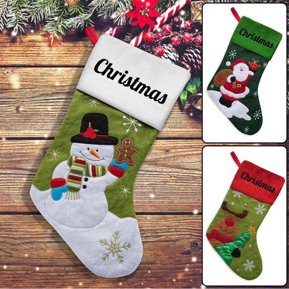 Personalized Christmas Stocking (20 Inch), Custom Kids Santa Candy Stockings Bag with Name