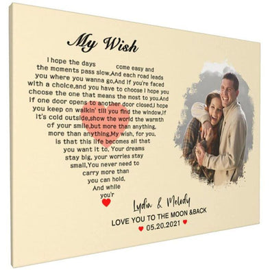 Custom Song Lyrics Canvas Prints with Your Photos, Personalized Canvas Picture Frames for Couple