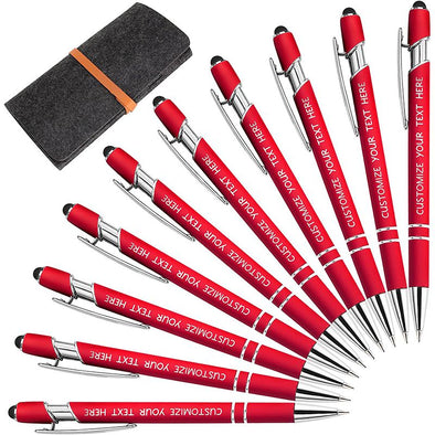 Custom Pens Bulk with Stylus, Personalized Pens with Name Text for Business, Graduation, Anniversaries