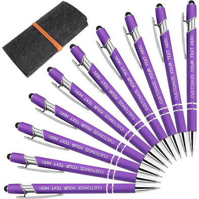 Custom Pens Bulk with Stylus, Personalized Pens with Name Text for Business, Graduation, Anniversaries