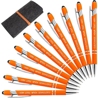 Custom Pens Bulk with Stylus, Personalized Pens with Name Text for Business, Graduation, Anniversaries