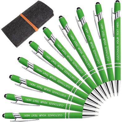 Custom Pens Bulk with Stylus, Personalized Pens with Name Text for Business, Graduation, Anniversaries