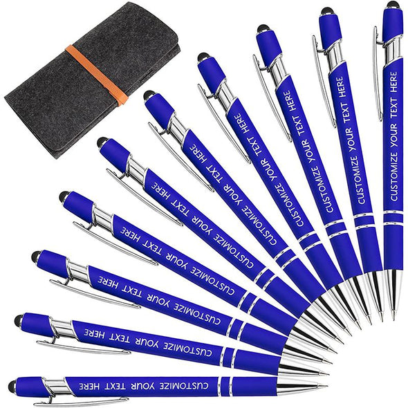 Custom Pens Bulk with Stylus, Personalized Pens with Name Text for Business, Graduation, Anniversaries