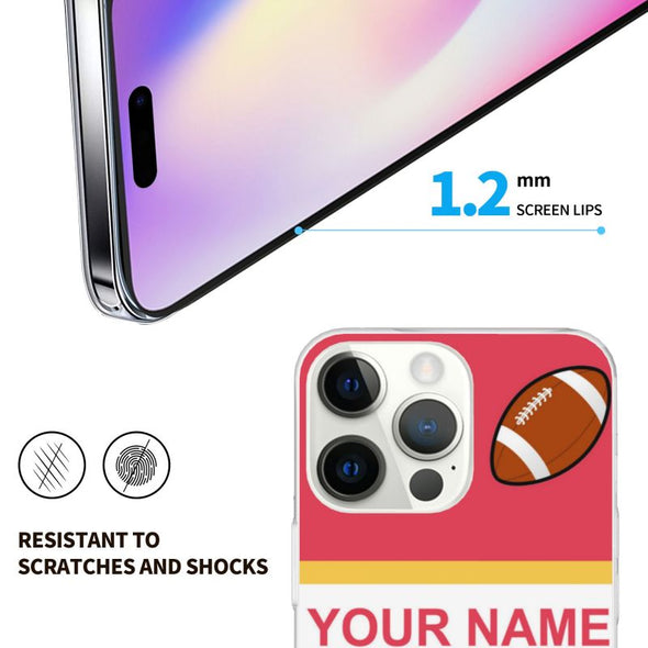 Personalized Football Style iPhone 14/14 Plus/14 Pro/14 Pro Max Case, Custom  iPhone 13/13Mini/Pro/Pro Max Case with Name and Number