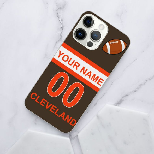 Personalized Football Style iPhone 14/14 Plus/14 Pro/14 Pro Max Case, Custom iPhone 13/13Mini/Pro/Pro Max Case with Name and Number