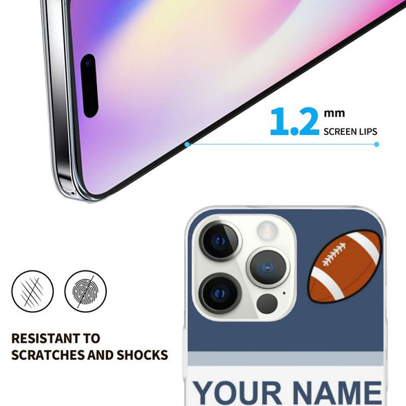 Custom Football Style iPhone 14/14 Plus/14 Pro/14 Pro Max Case, Personalized iPhone 13/13Mini/Pro/Pro Max with Name and Number