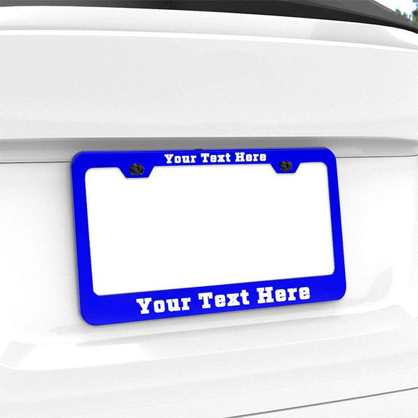 Custom Personalized License Plate Frame,Customized Design Metal Car License Plate Frame with Text,12"x6",Blue