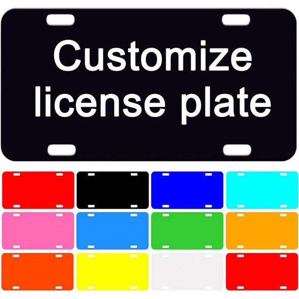 Personalized License Plate with Your Image Custom Metal Novelty Car Tag-Black, 12" x 6"