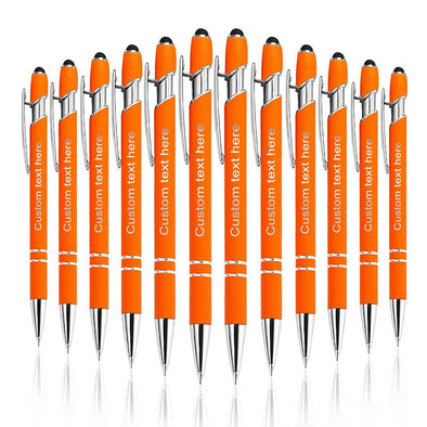 Personalized Pens Bulk with Stylus Tip, Custom Engraving Ballpoint Pens for Your Back to School Supplies