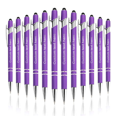 Personalized Pens Bulk with Stylus Tip, Custom Engraving Ballpoint Pens for Your Back to School Supplies
