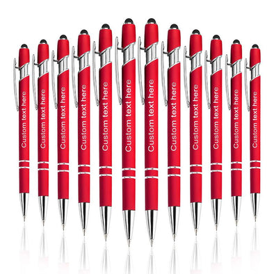 Personalized Pens Bulk with Stylus Tip, Custom Engraving Ballpoint Pens for Your Back to School Supplies