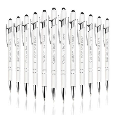 Personalized Pens Bulk with Stylus Tip, Custom Engraving Ballpoint Pens for Your Back to School Supplies