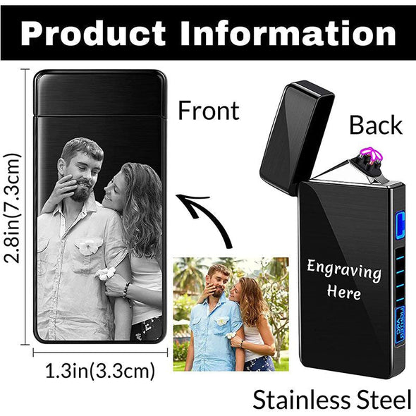 Custom Electric Lighters with Pictures, Personalized Photo Lighter Engraved for Dad, Men, Boyfriend