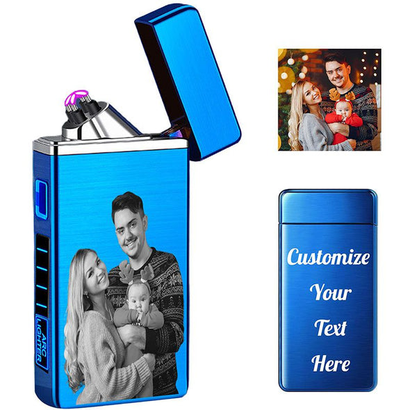 Personalized Photo Engraved Lighter, Custom Picture Engraved Electric Lighter Rechargeable for Men, Dad, Boyfriend