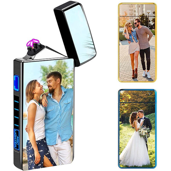 Custom Lighters with Pictures, Personalized Photo Electric Lighter Rechargeable for Men