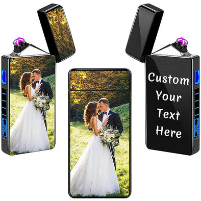 Custom Lighters with Pictures, Personalized Photo Electric Lighter Rechargeable for Men