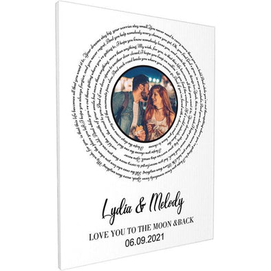 Personalized Music Lyrics Canvas Prints with Your Photos, Custom Canvas Picture Frames for Couple, Father, Mom