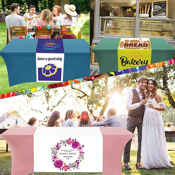 Custom Table Runner with Bussiness Logo, Name, Personalized Logo Table Runner for Business Vendors Wedding Birthday