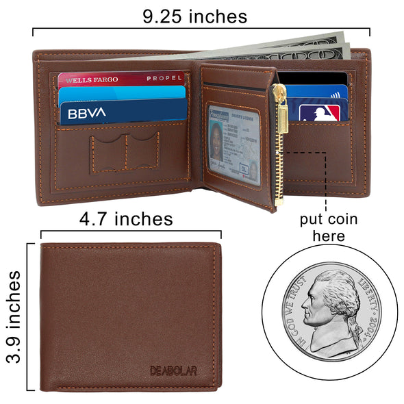 Personalized Wallet for Men Custom Photo Wallets Men’s Classic Genuine Leather Trifold Wallet