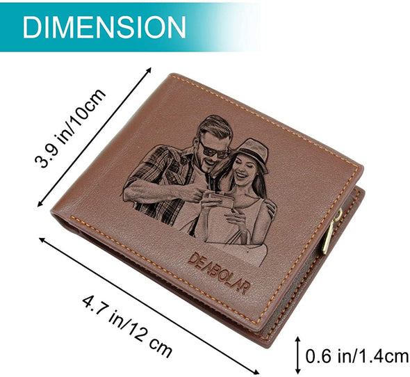 Custom Wallets for Men,Personalized Wallet for Men, Custom Photo Engraved Wallet
