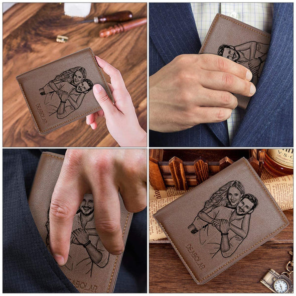 Personalized Photo Leather Custom Wallets for Men