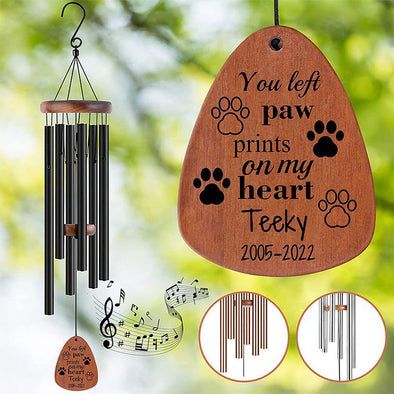 Custom Pet Memorial Wind Chimes, Personalized Wind Chimes for Loss of Loved Dog