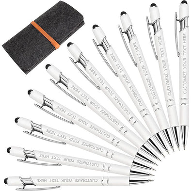 Custom Pens Bulk with Stylus, Personalized Pens with Name Text for Business, Graduation, Anniversaries
