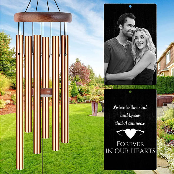 Personalized Wind Chimes Memorial Engraved, Custom Sympathy Wind Chime for Loss of Loved One