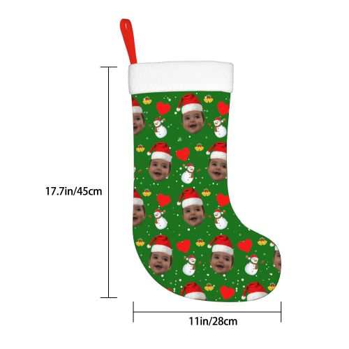 Custom Christmas Stocking with Face, Personalized Face Christmas Stockings Bag