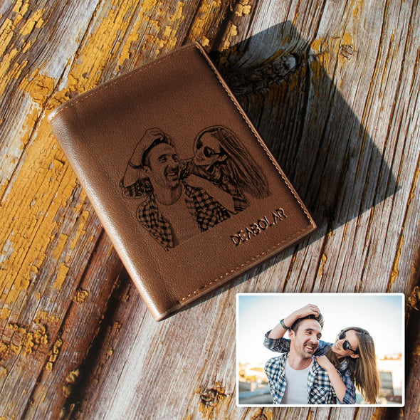 Personalized Photo Leather Custom Wallets for Men - amlion