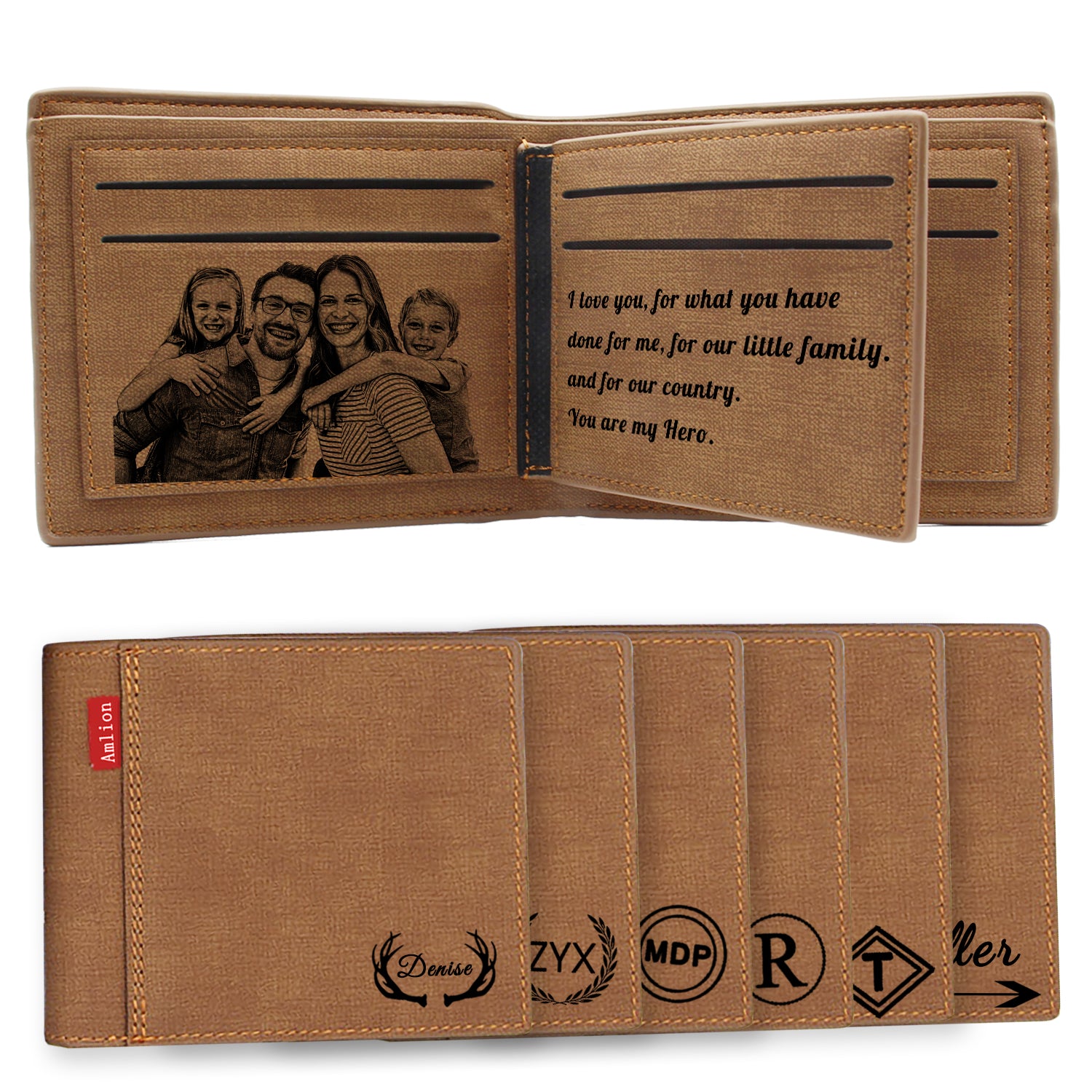 Personalized Engraved Photo Monogram RFID Wallets for Men – Amlion.Store